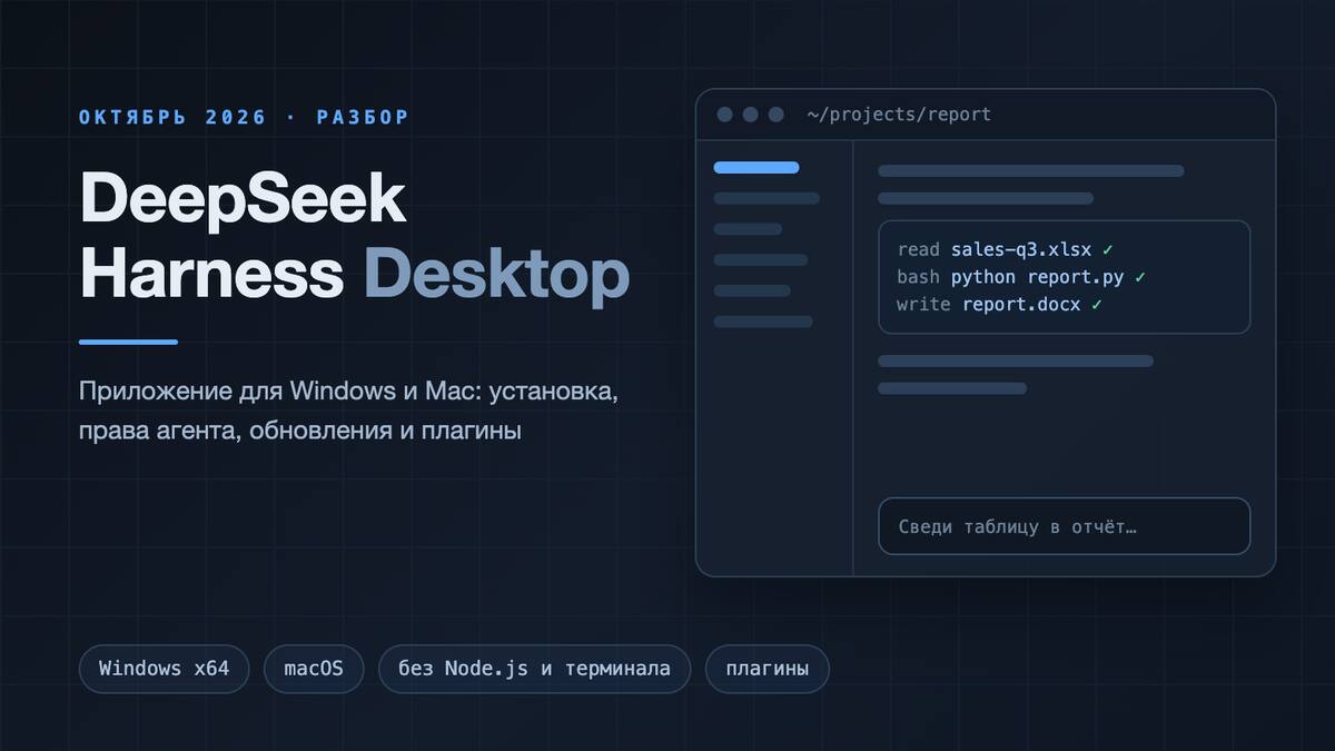 DeepSeek выпустил десктопное приложение Harness для Windows и macOS
