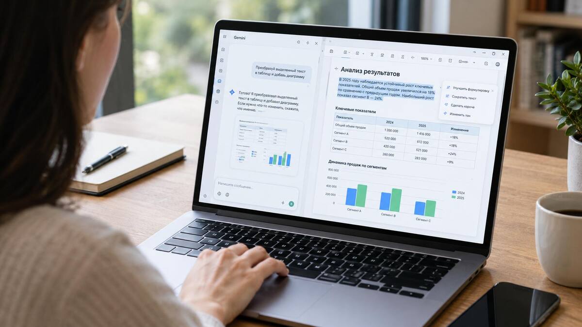 Google добавила в Gemini редактирование документов, таблиц и PDF прямо в чате